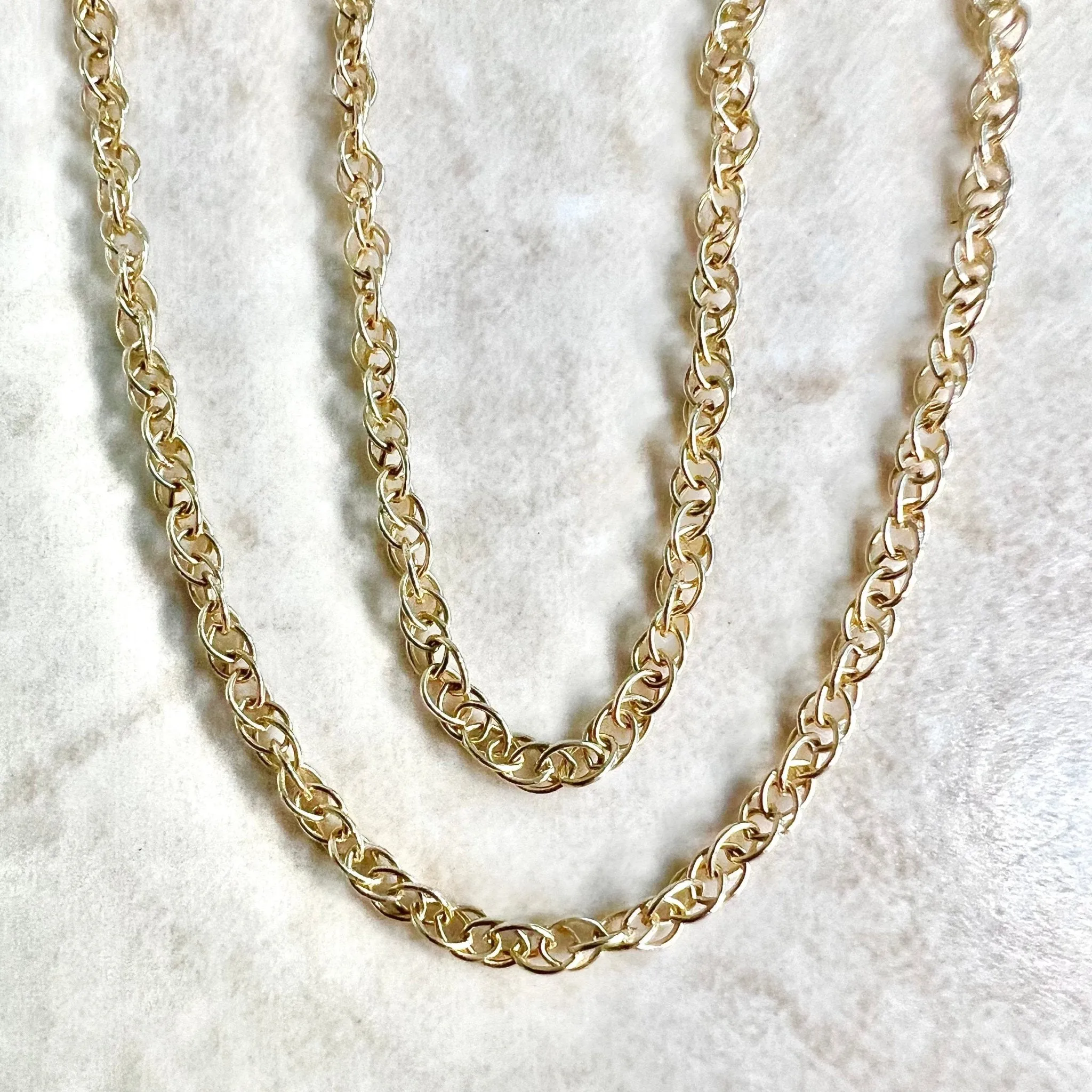 18 Inch 14 Karat Yellow Gold Rope Chain Necklace
