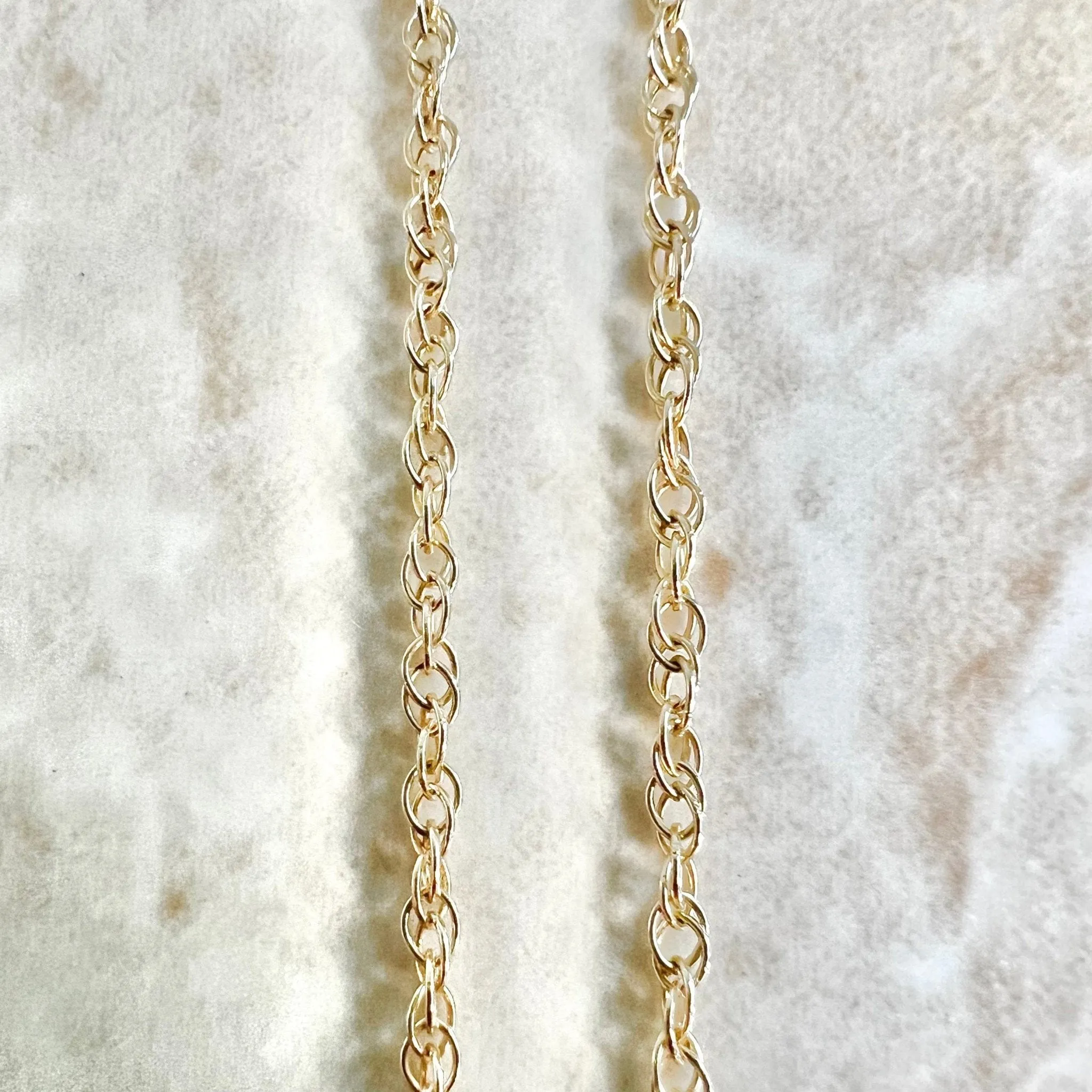 18 Inch 14 Karat Yellow Gold Rope Chain Necklace