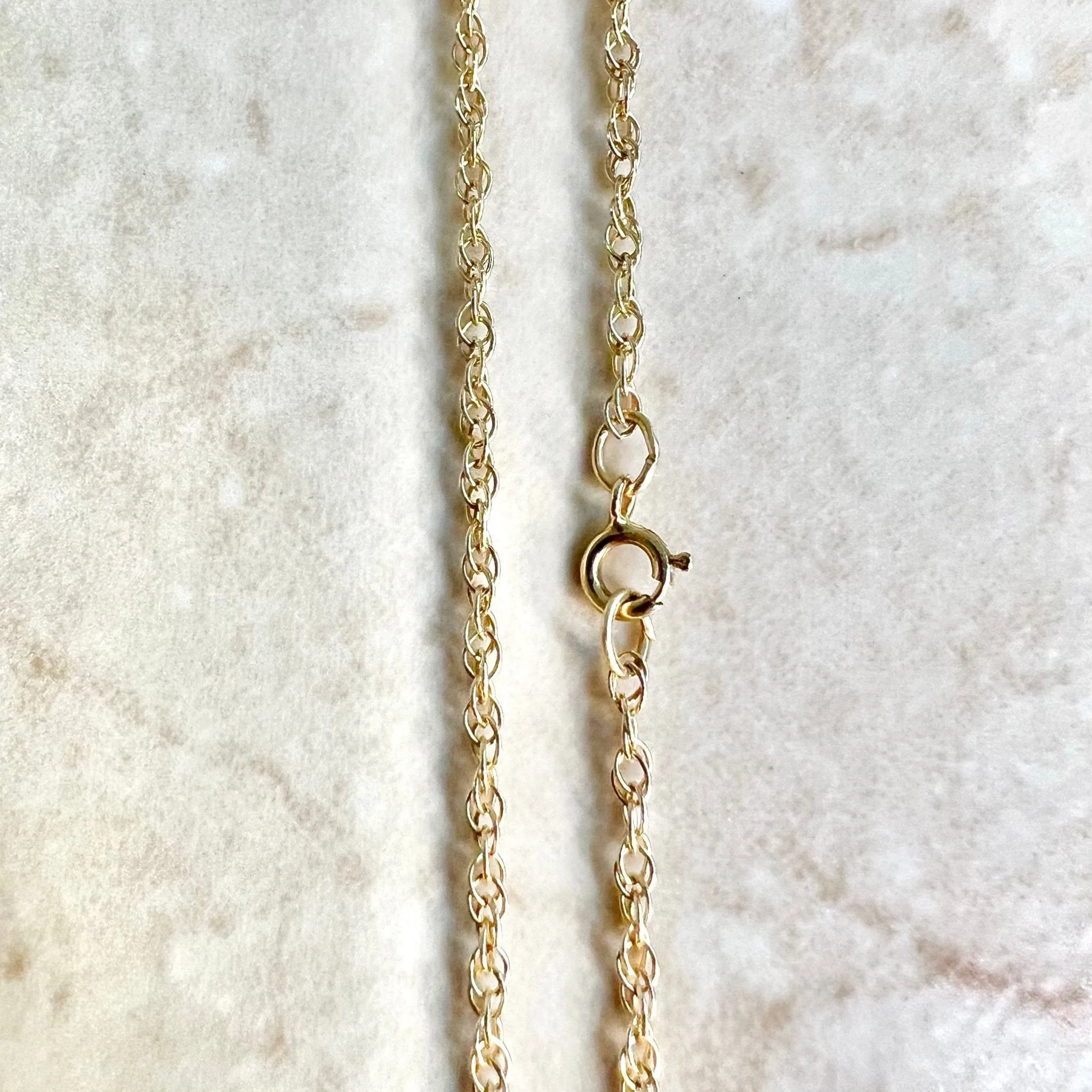 18 Inch 14 Karat Yellow Gold Rope Chain Necklace