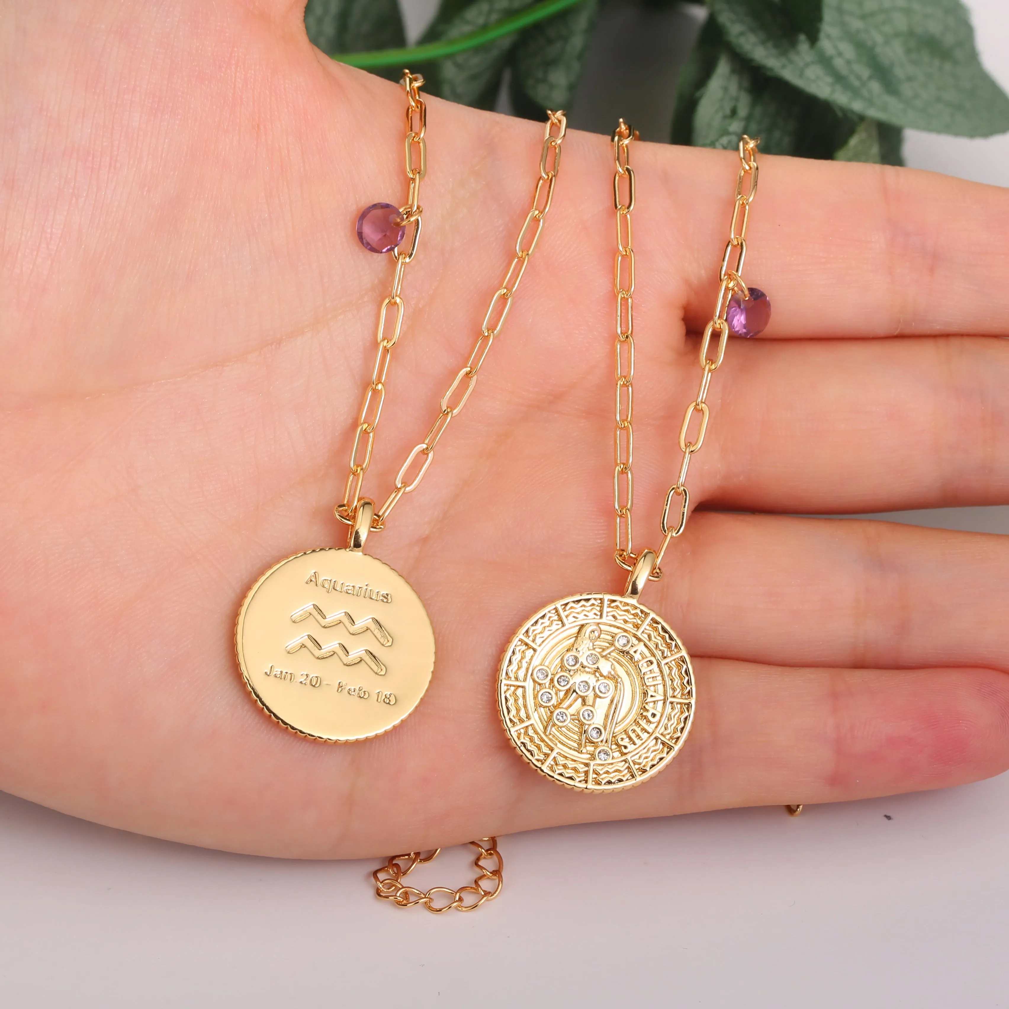18K Gold Plated Zodiac Birth Coin