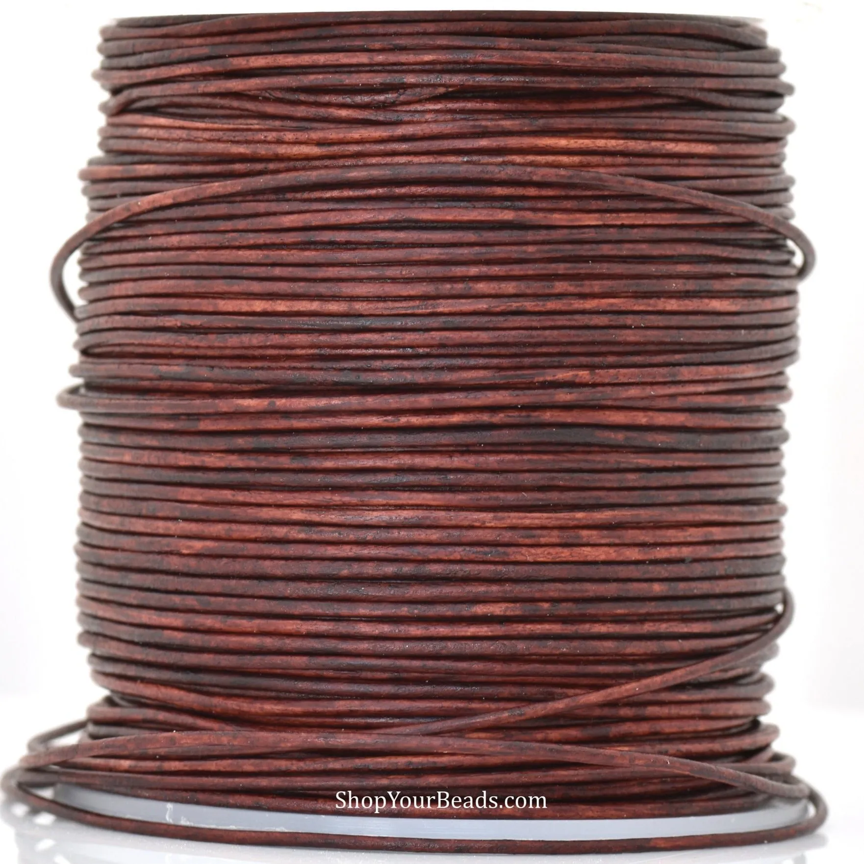 1mm Distressed Red Brown Leather Cord - Round - Matt Finish - Indian Leather - Wrap Bracelet Making Findings - Antique Color - Natural Dye