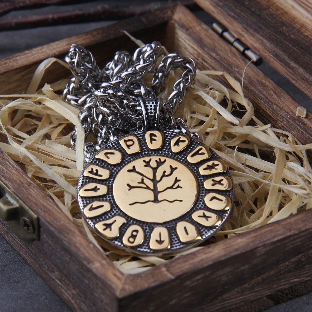 2020 Fashion Tree of Life Silver Color Chain Necklaces for Women Stainless Steel VIKING rune Necklace Jewelry cadenas mujer