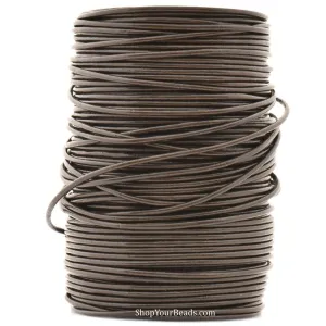 2mm Dark Brown Leather Cord - Round - Premium Quality - Indian Leather - Wrap Bracelet Making Findings - Lead Free - Necklace Making