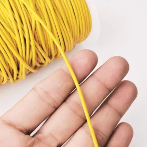2mm Leather Cord - Yellow Color - Round - Indian Leather - Wrap Bracelet Making Findings - Antique Color Natural Dye