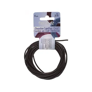 2mm Light Chocolate Leather Cord 5yd