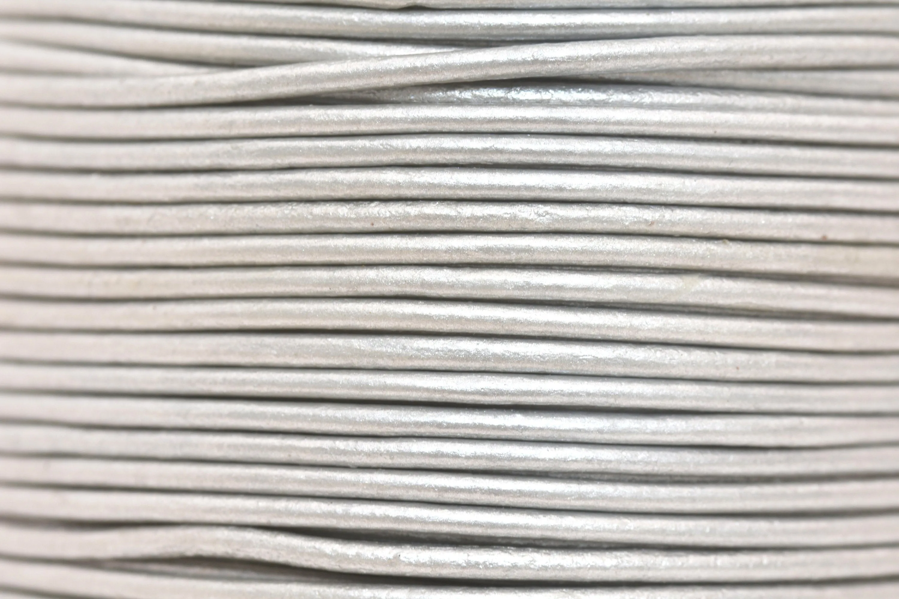 2mm Metallic Silver Leather Cord - Round - Premium Quality - Indian Leather - Wrap Bracelet Making Findings - Lead Free - Necklace Making
