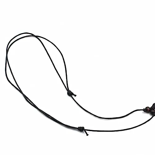 2PCS Hawaiian Protection Amulet Lucky Pendant Necklace Vintage Tiki Fish Hook Turtles Tortoise Shark Wolf Tooth Caved Satue Adjustable Rope Chain Necklaces for Men Women