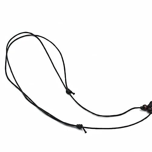 2PCS Hawaiian Protection Amulet Lucky Pendant Necklace Vintage Tiki Fish Hook Turtles Tortoise Shark Wolf Tooth Caved Satue Adjustable Rope Chain Necklaces for Men Women