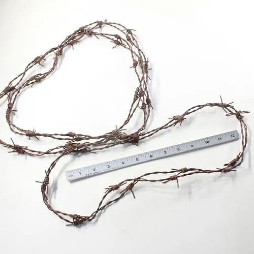 3 Leather Barbed Wire Necklaces Antique Brown Colored   #5652