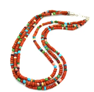 3 Strand Multi Stone Necklace