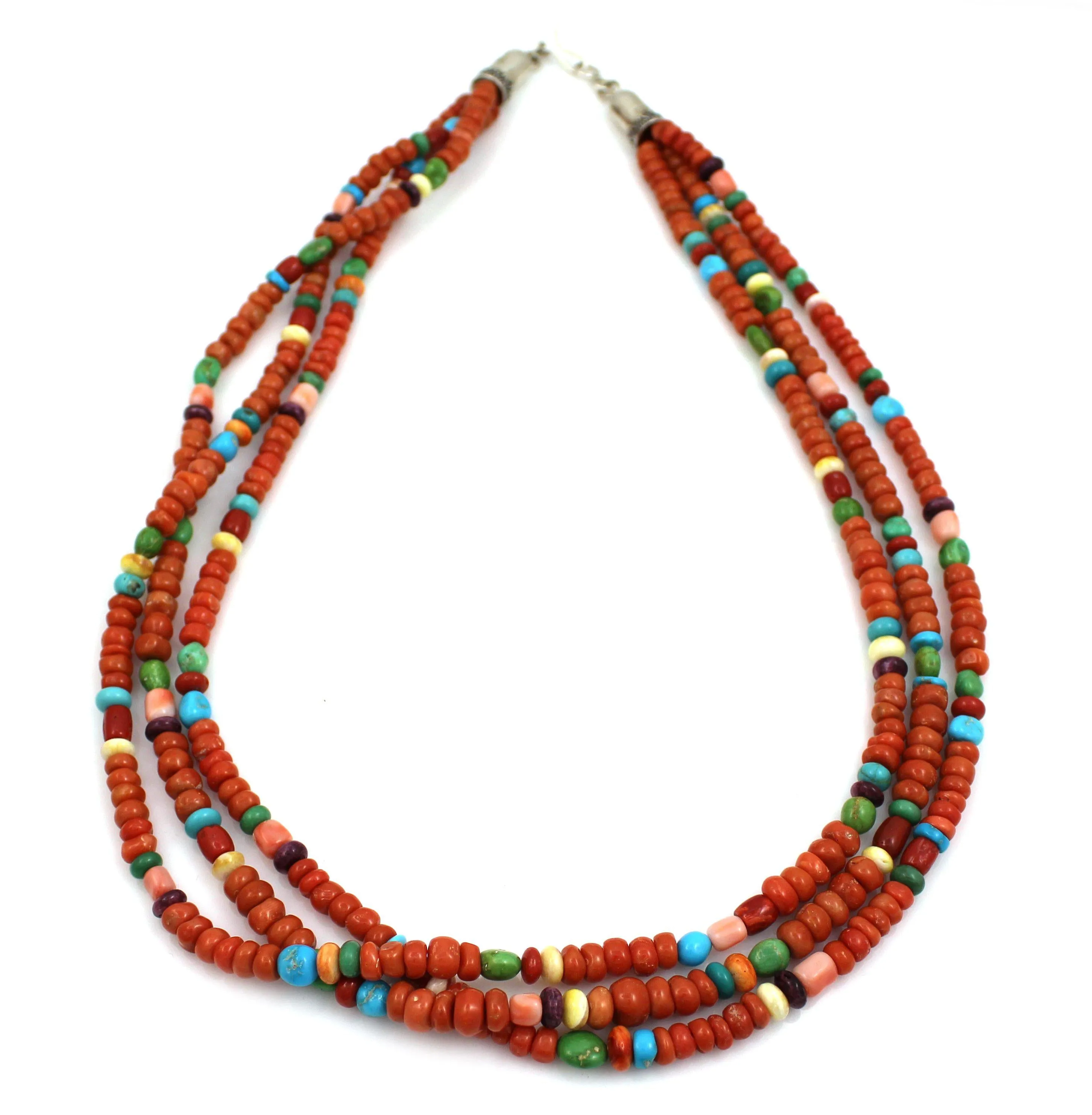 3 Strand Multi Stone Necklace