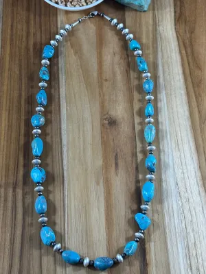 30" Kingman and Navajo Pearl Necklace