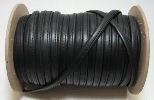 3/8" Stitched and Reinforced Real Leather Cord in Black Fuji Cowhide (2 yards)  3772XDB