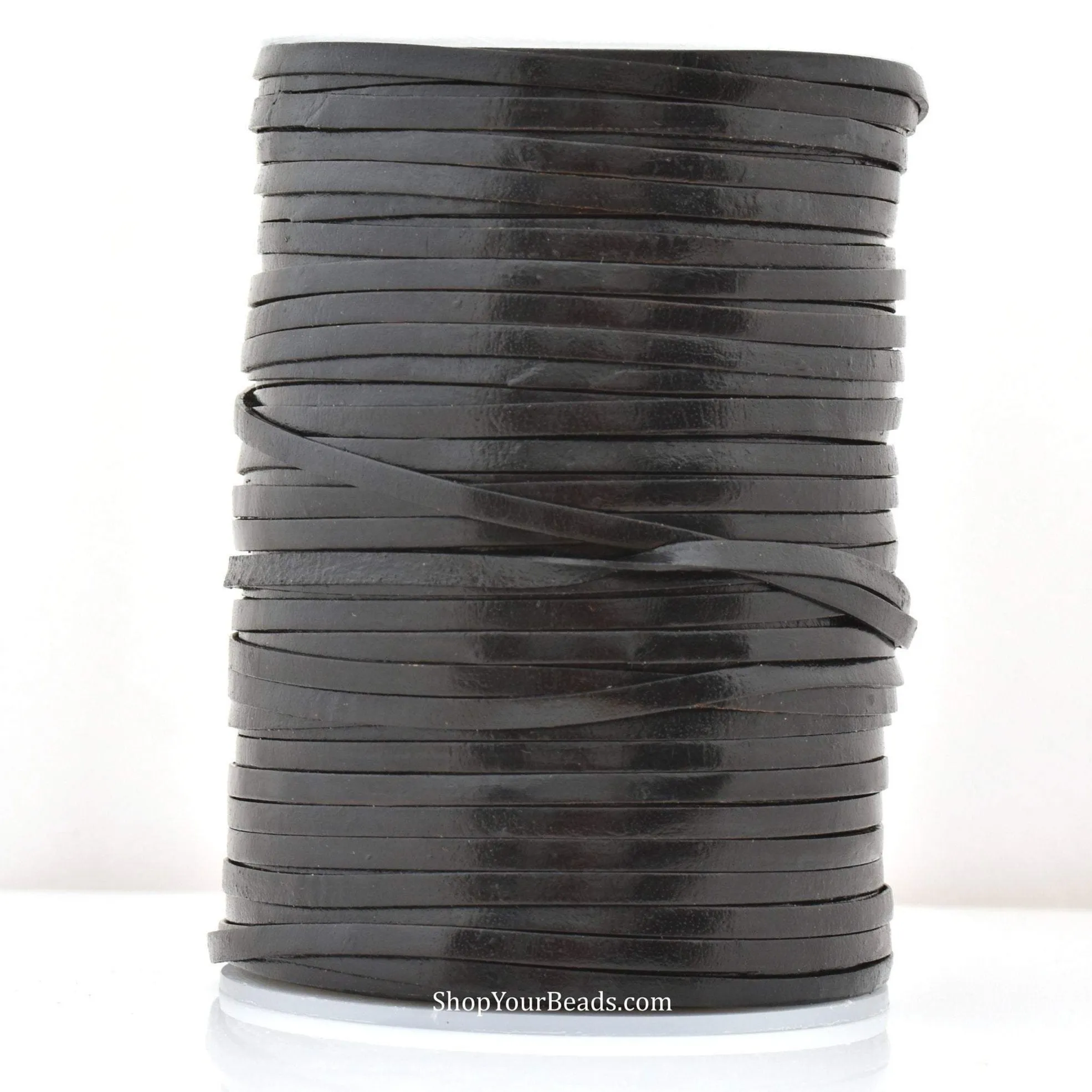 3mm Flat Black Leather Cord - Premium Quality - Indian Leather - Wrap Bracelet Making Findings - Lead Free - Necklace Making