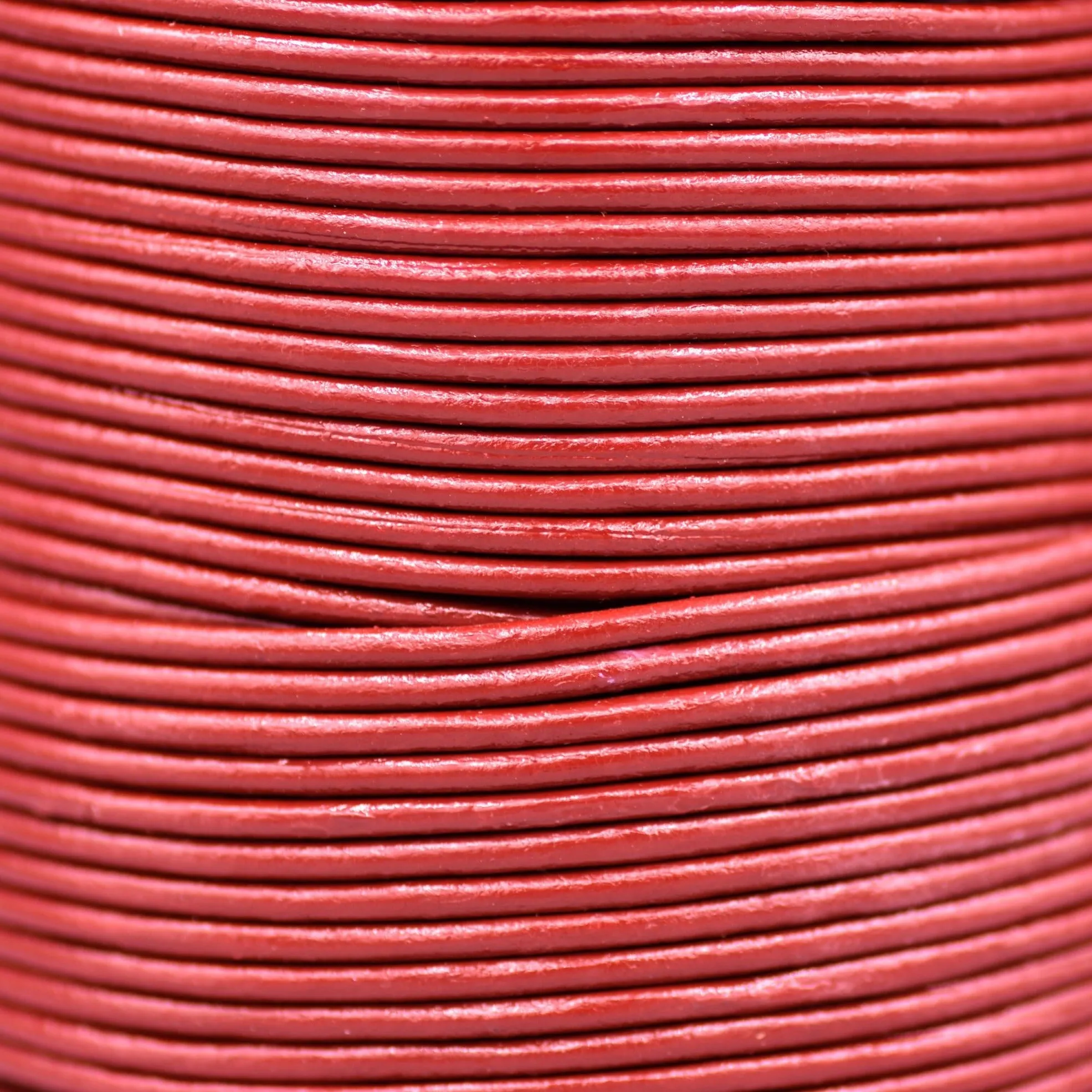 3mm Leather Cord - Dark Red Color - Round - Indian Leather - Wrap Bracelet Making Findings