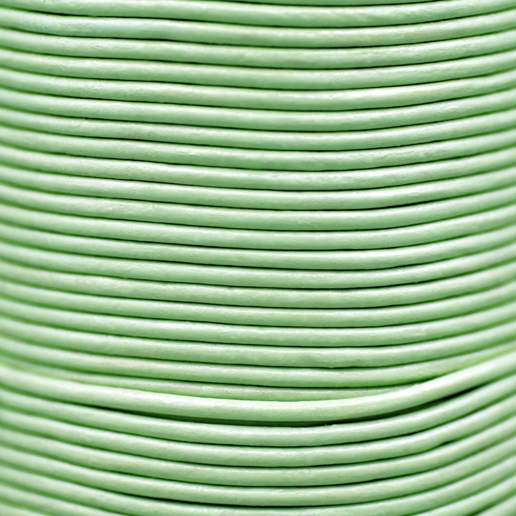 3mm Leather Cord - Mint Green - Round - Indian Leather - Wrap Bracelet Making Findings - Antique Color Natural Dye