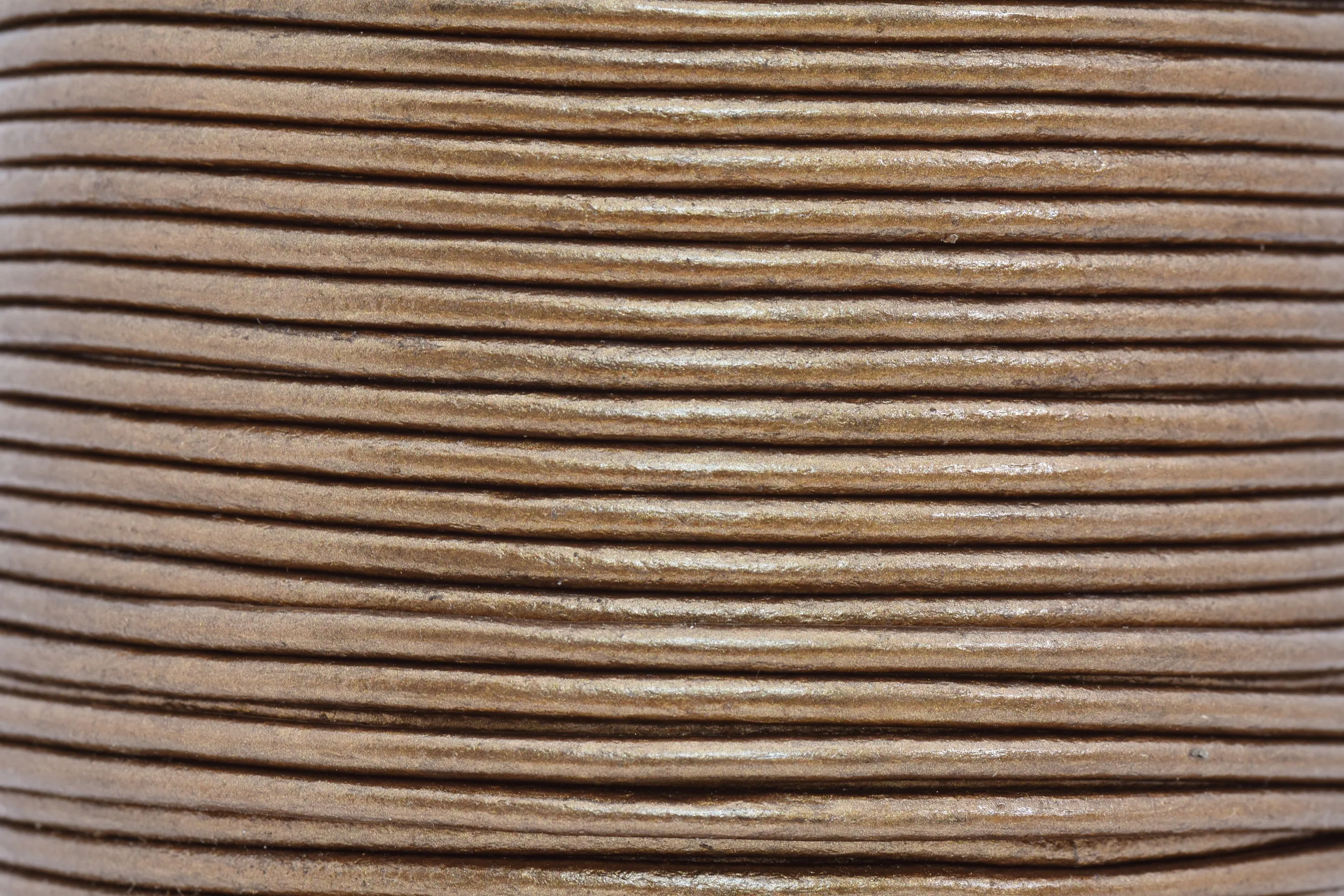 3mm Metallic Bronze Leather Cord - Round - Premium Quality - Indian Leather - Wrap Bracelet Making Findings - Lead Free - Necklace Making