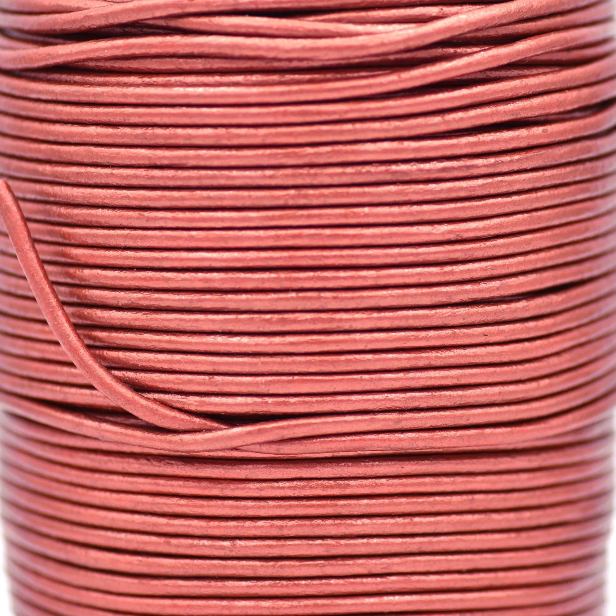 3mm Metallic Red Leather Cord - Round - Premium Quality - Indian Leather - Wrap Bracelet Making Findings - Lead Free - Necklace Making