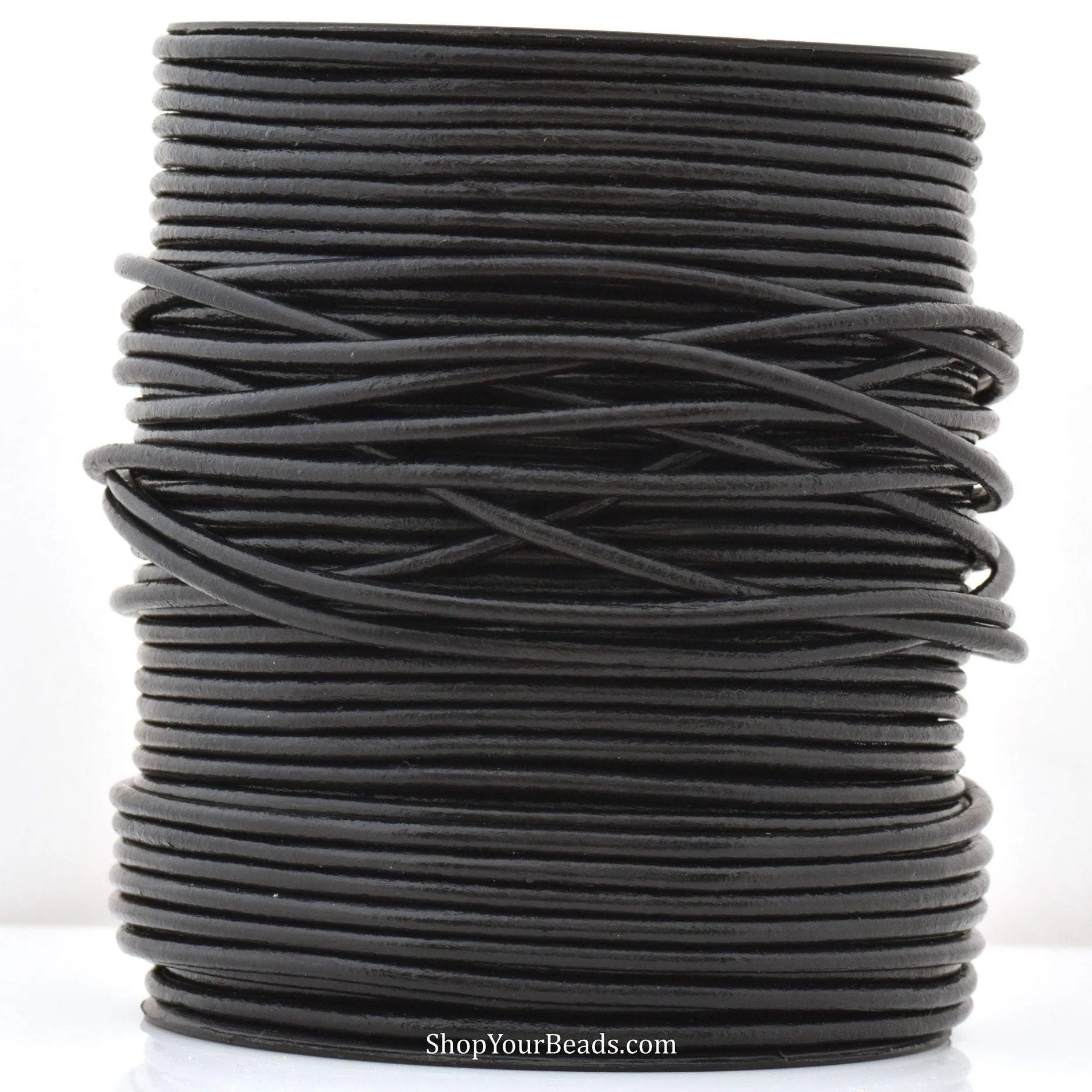 3mm Natural Black Leather Cord - Round - Premium Quality - Indian Leather - Wrap Bracelet Making Findings - Lead Free - Necklace Making