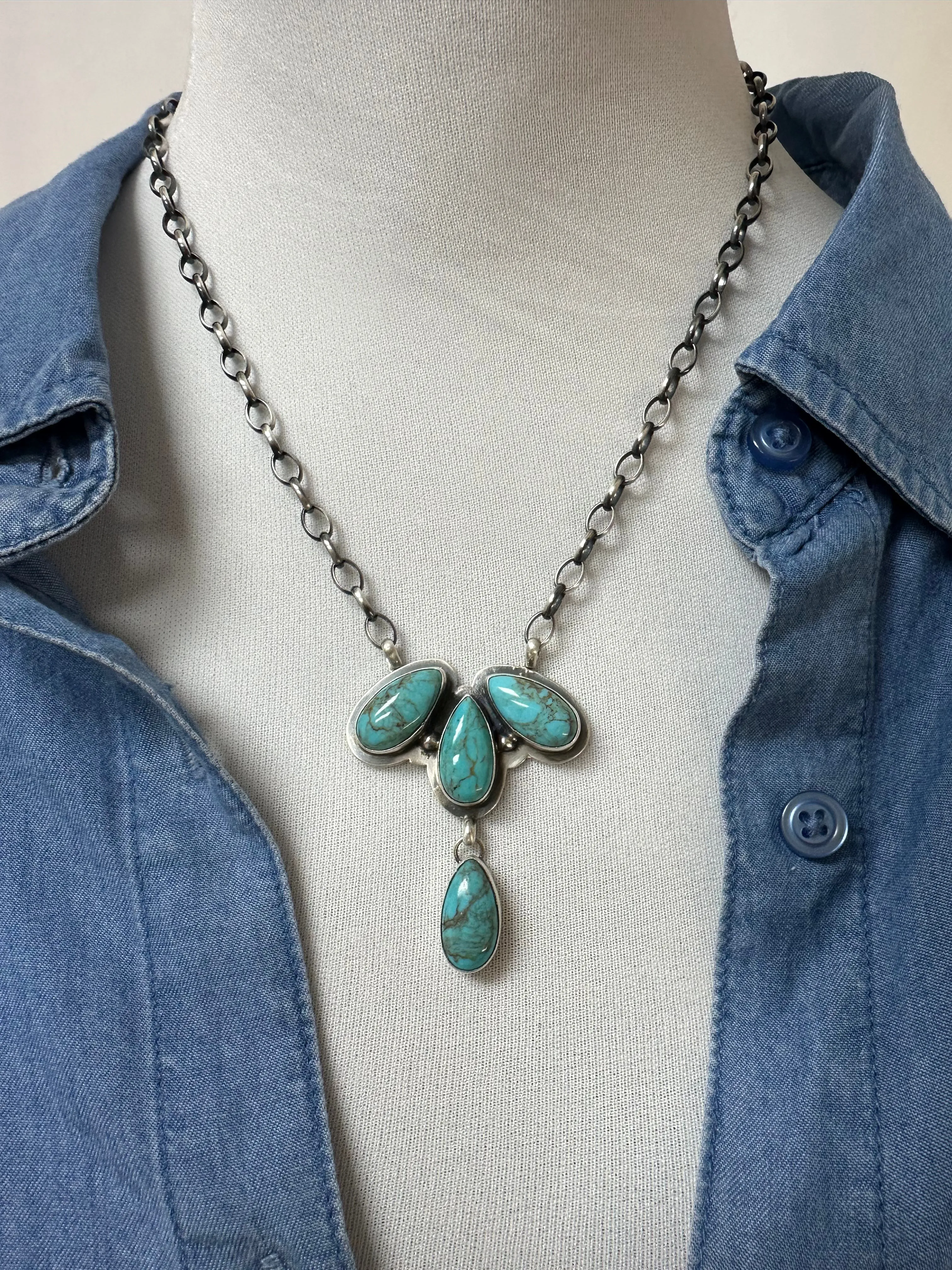 4 Stone Drop Necklace