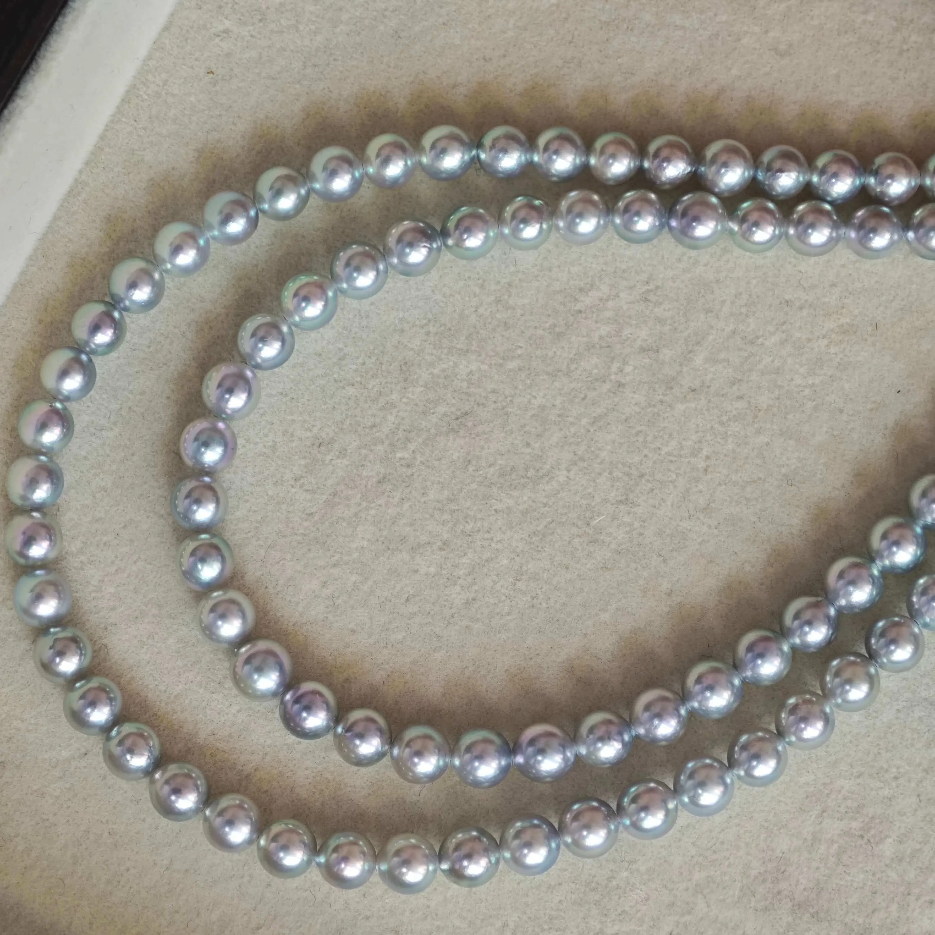 5.0-5.5 mm Japanese Silver-Blue Baby Akoya Cultured Pearl Necklace