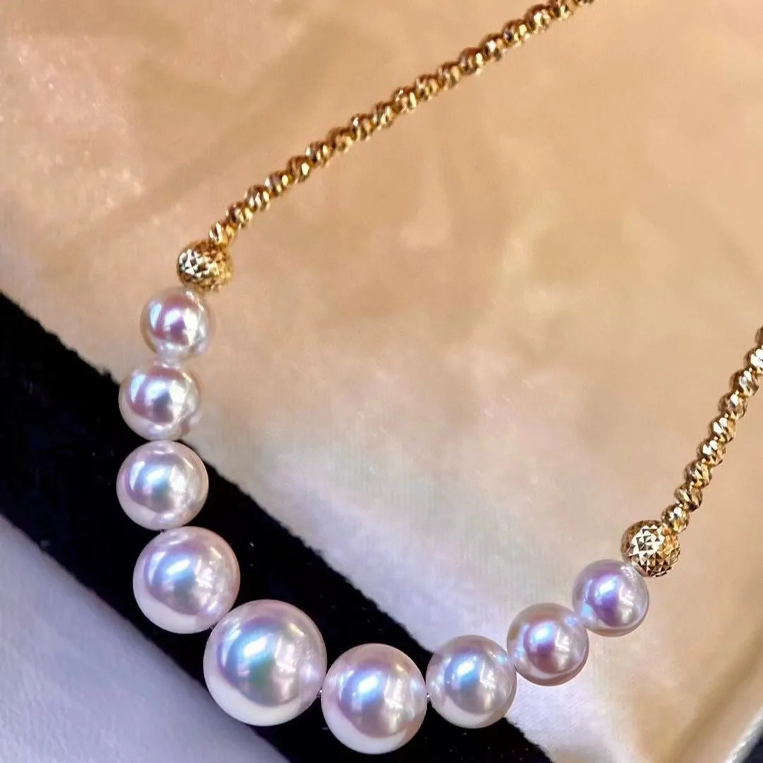 5.0-8.0 mm Graduated Nine Akoya Pearl Necklace