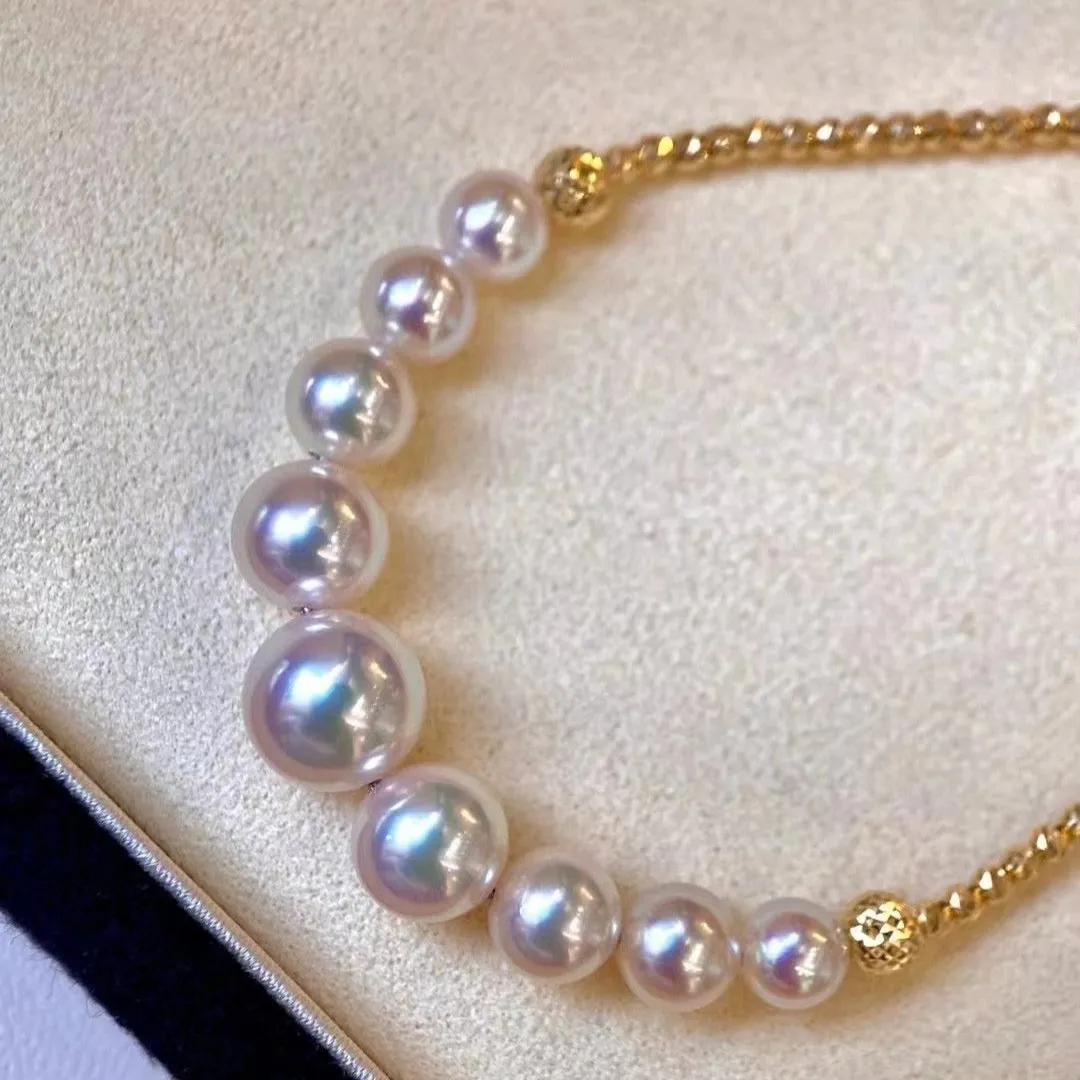 5.0-8.0 mm Graduated Nine Akoya Pearl Necklace