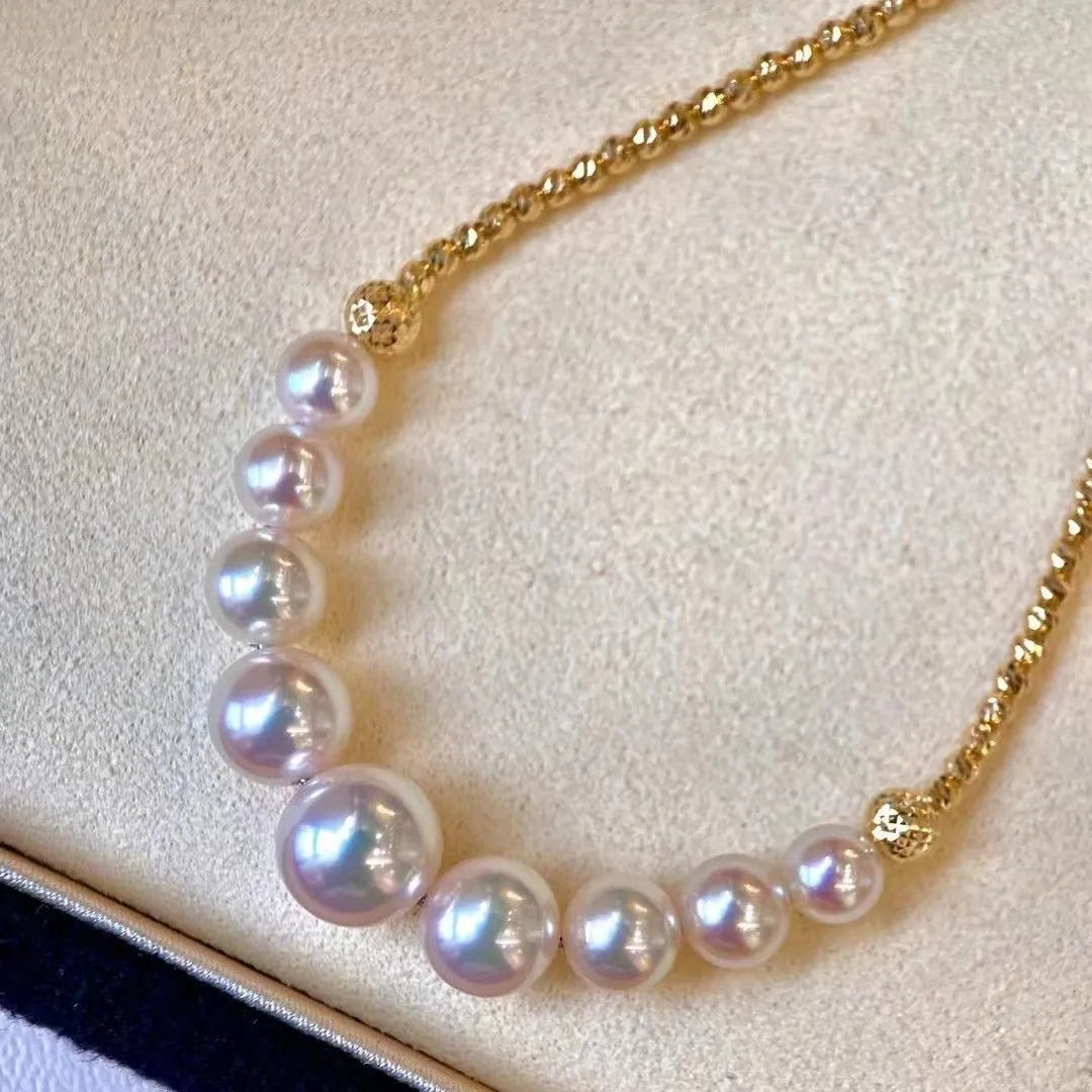 5.0-8.0 mm Graduated Nine Akoya Pearl Necklace