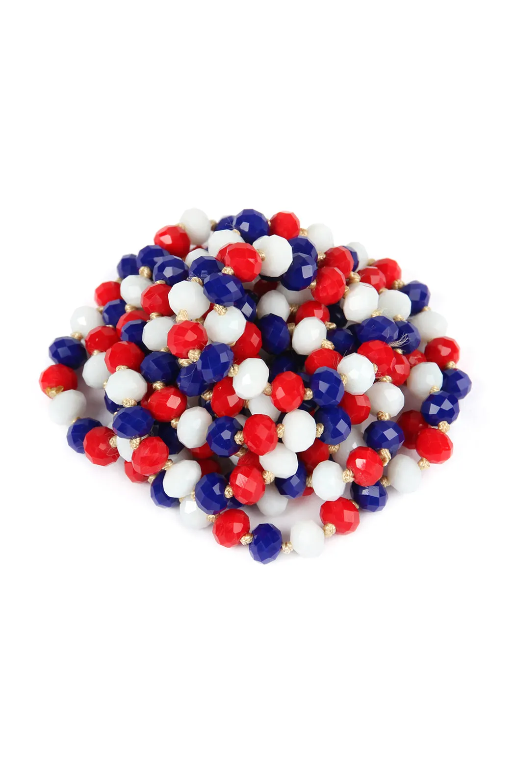 60" LONG KNOTTED GLASS BEADS NECKLACE