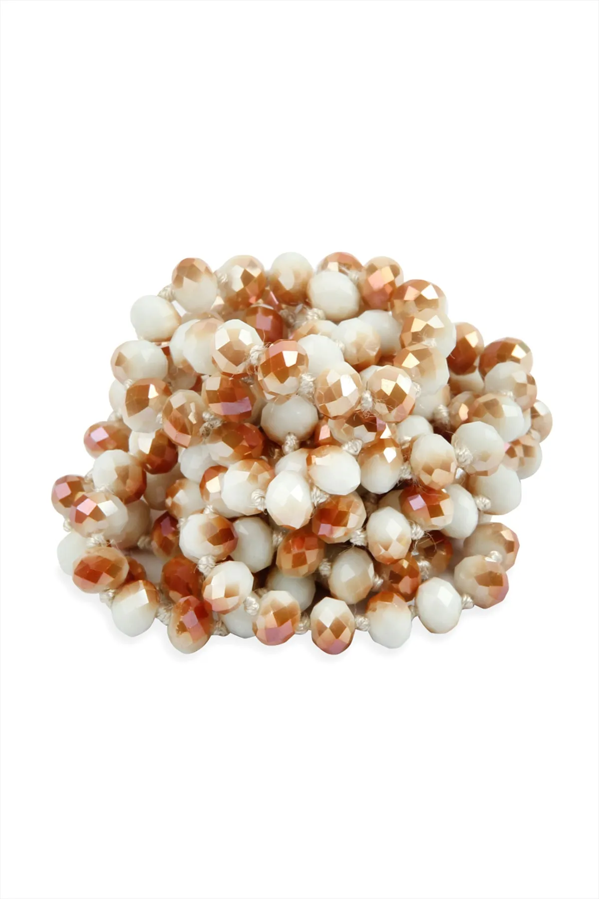 60" LONG KNOTTED GLASS BEADS NECKLACE
