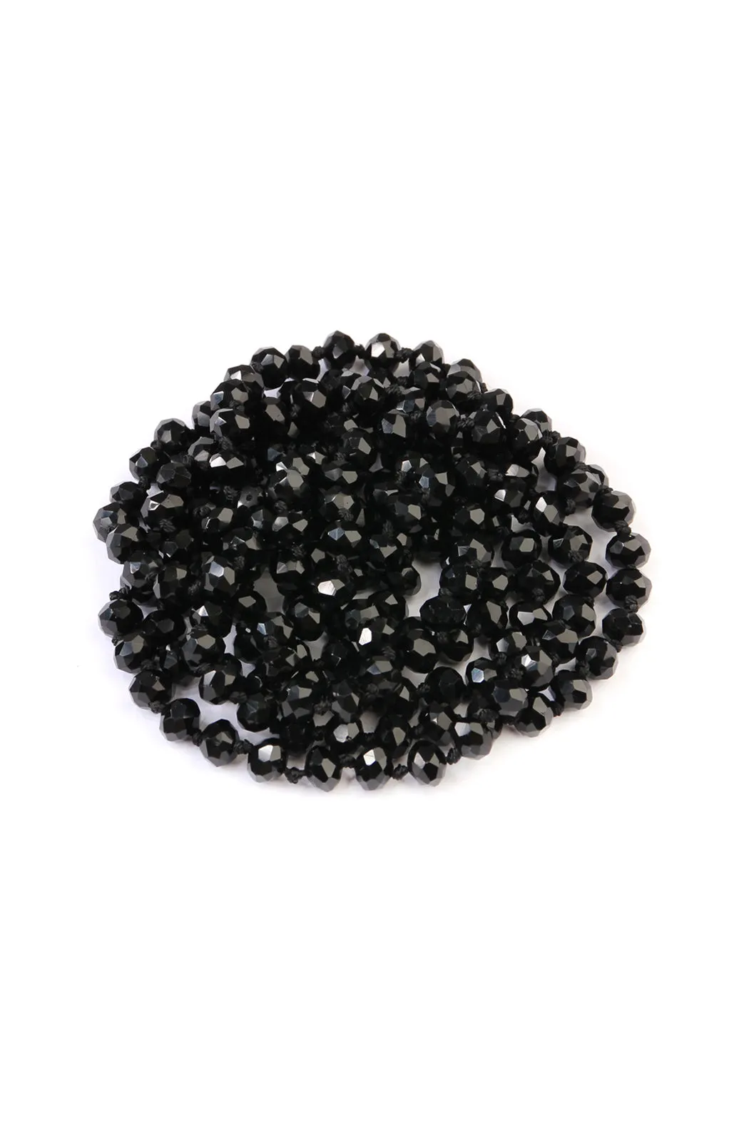 60" LONG KNOTTED GLASS BEADS NECKLACE