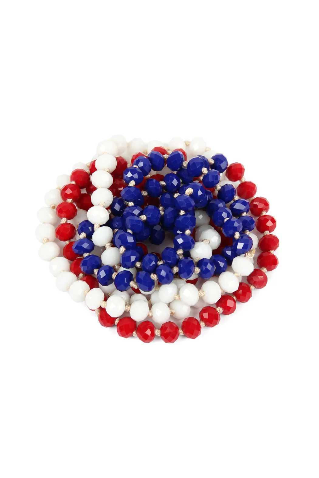60" LONG KNOTTED GLASS BEADS NECKLACE