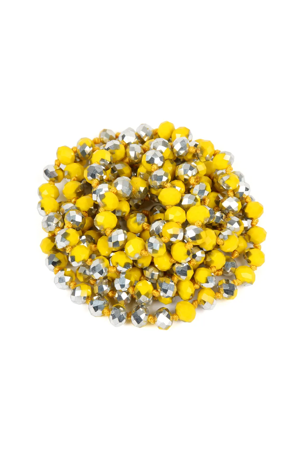 60" LONG KNOTTED GLASS BEADS NECKLACE