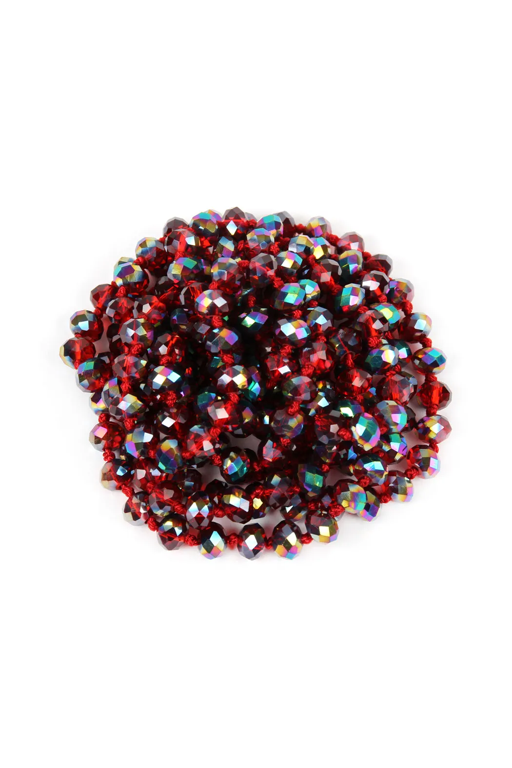 60" LONG KNOTTED GLASS BEADS NECKLACE