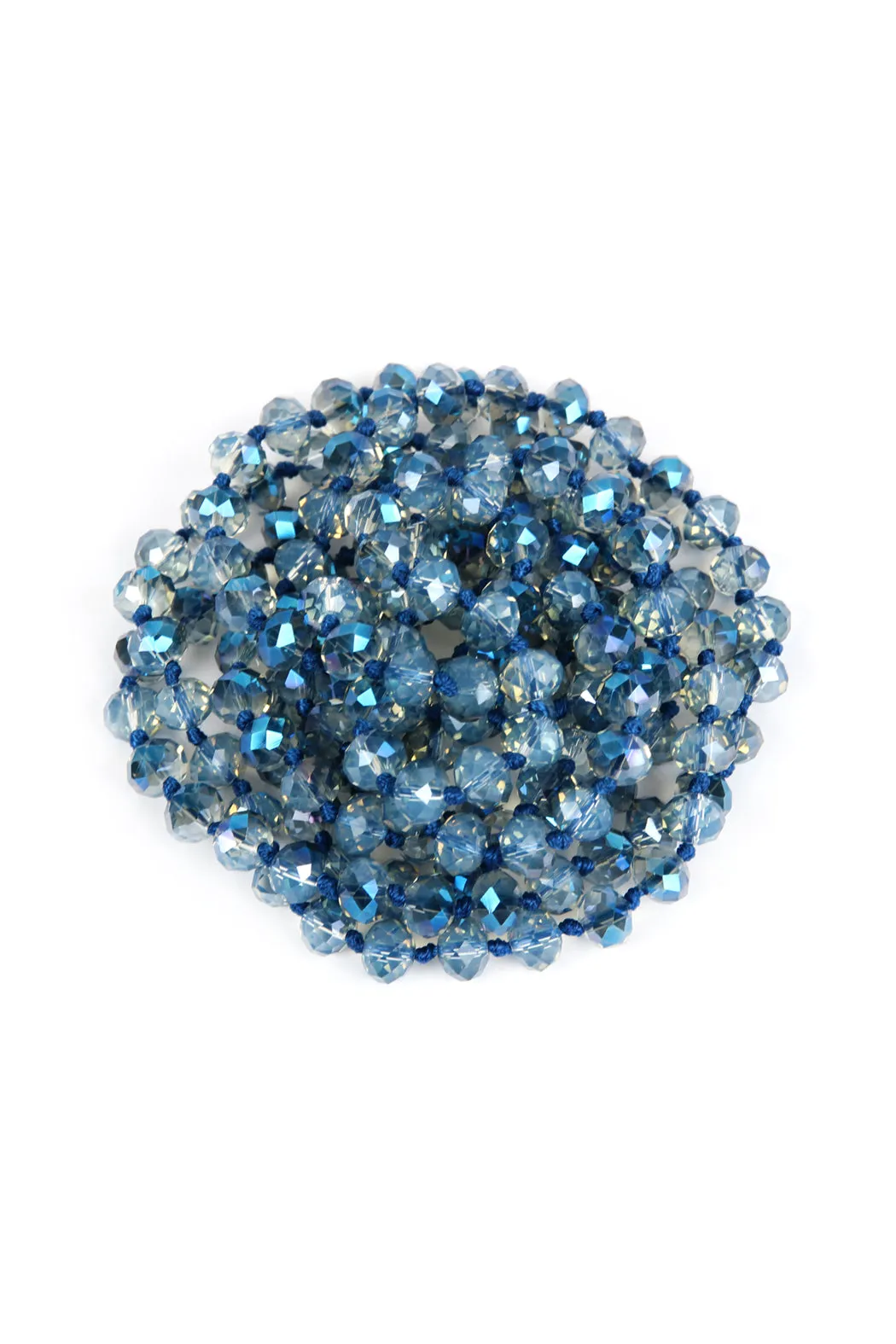 60" LONG KNOTTED GLASS BEADS NECKLACE