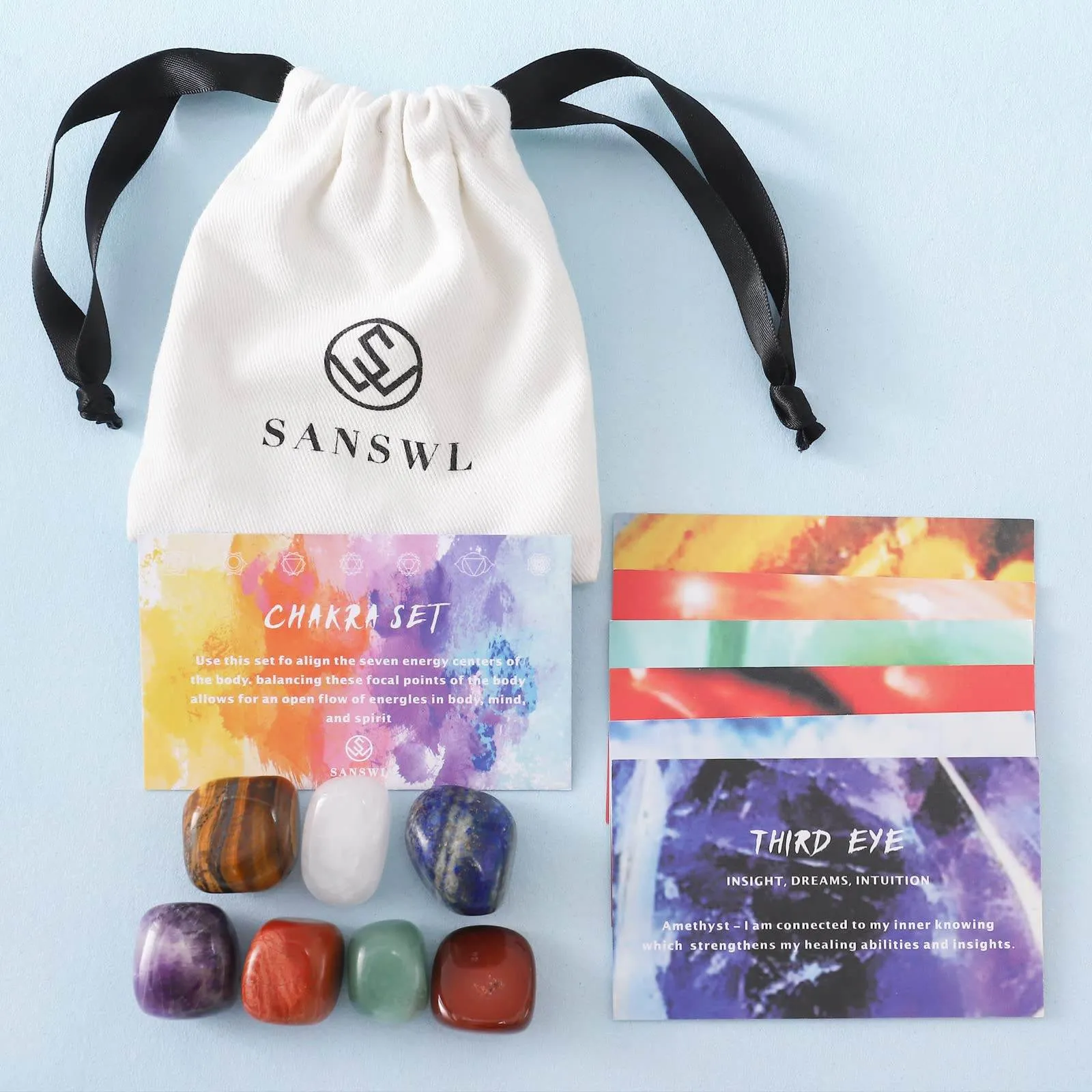 7 Chakra Healing Crystal Necklace Set - Boho Handmade Cord Cage and Hippie Energy Pendant Holder Real Crystal and Healing Stone Jewelry Spiritual Gift for Women Teen Christmas Gifts