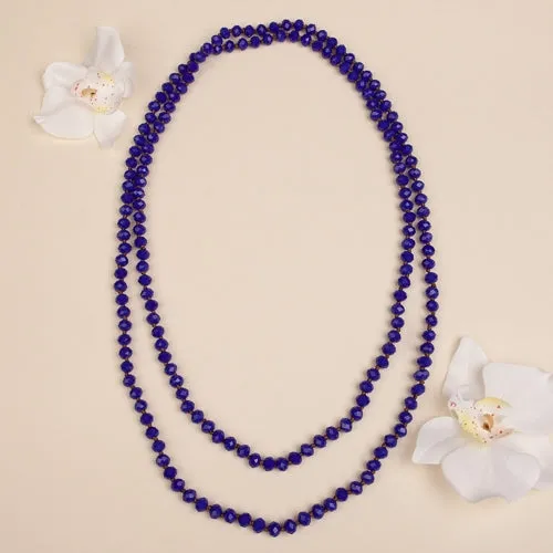 72028 - 3 - Beaded Necklace - Royal Blue
