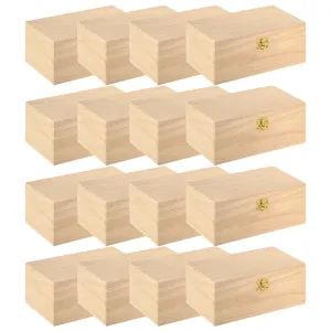 8.4” Unfinished Wooden Box by Make Market - Ready-to-Decorate Wood Box for Trinkets, Coins, Jewlery, Valuables - Bulk 12 Pack