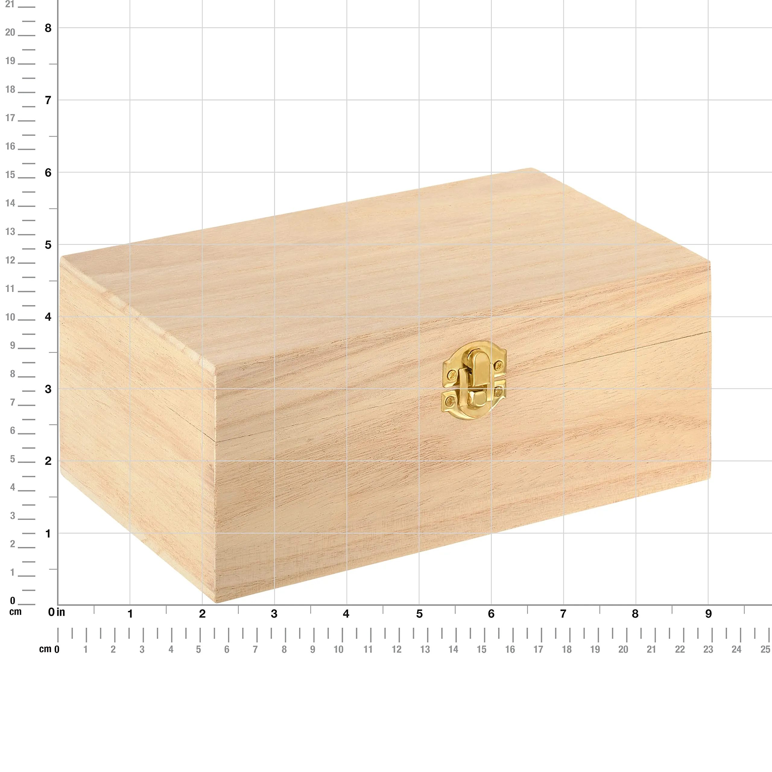 8.4” Unfinished Wooden Box by Make Market - Ready-to-Decorate Wood Box for Trinkets, Coins, Jewlery, Valuables - Bulk 12 Pack