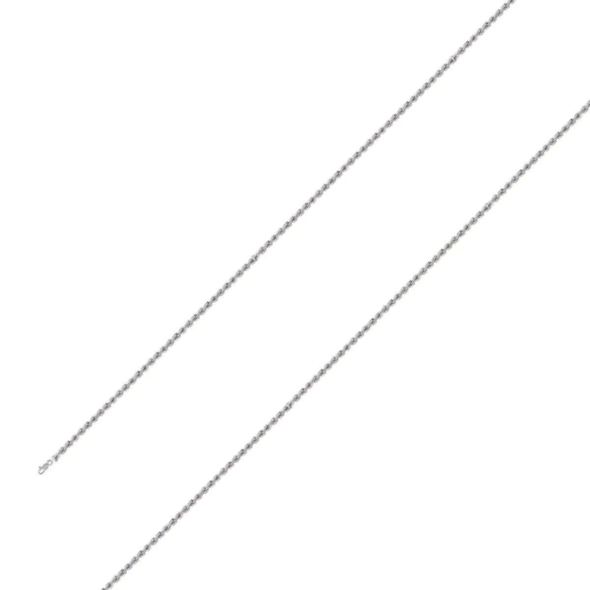 925 Sterling 1.5mm Silver Rhodium Plated Rope Chain Size- 8"
