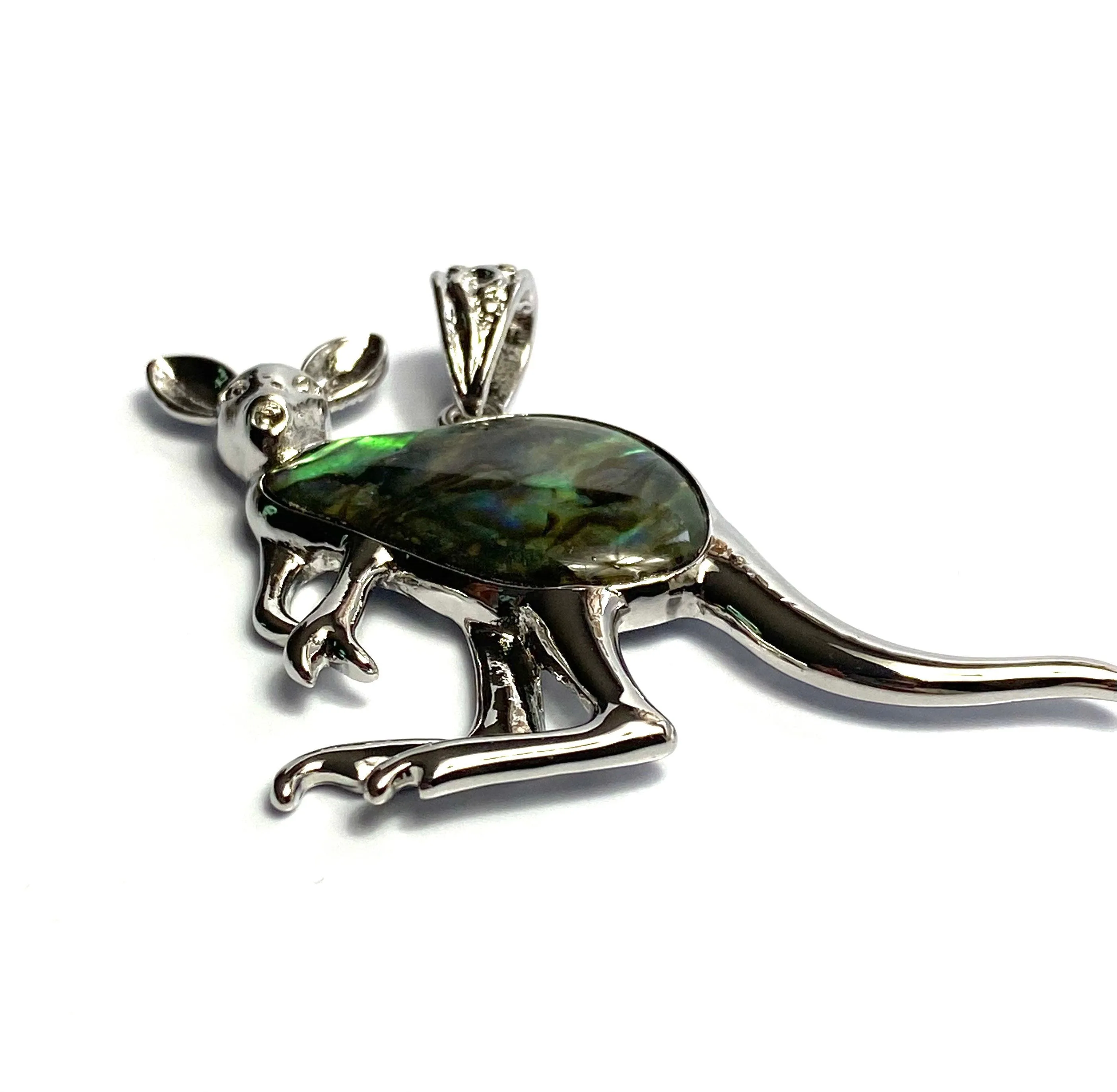 Abalone mother of pearl kangaroo pendant, SKU#M987