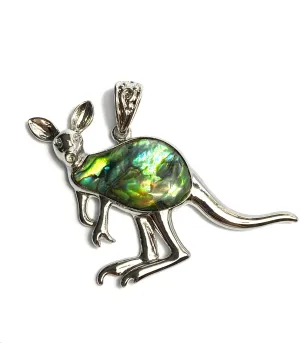 Abalone mother of pearl kangaroo pendant, SKU#M987