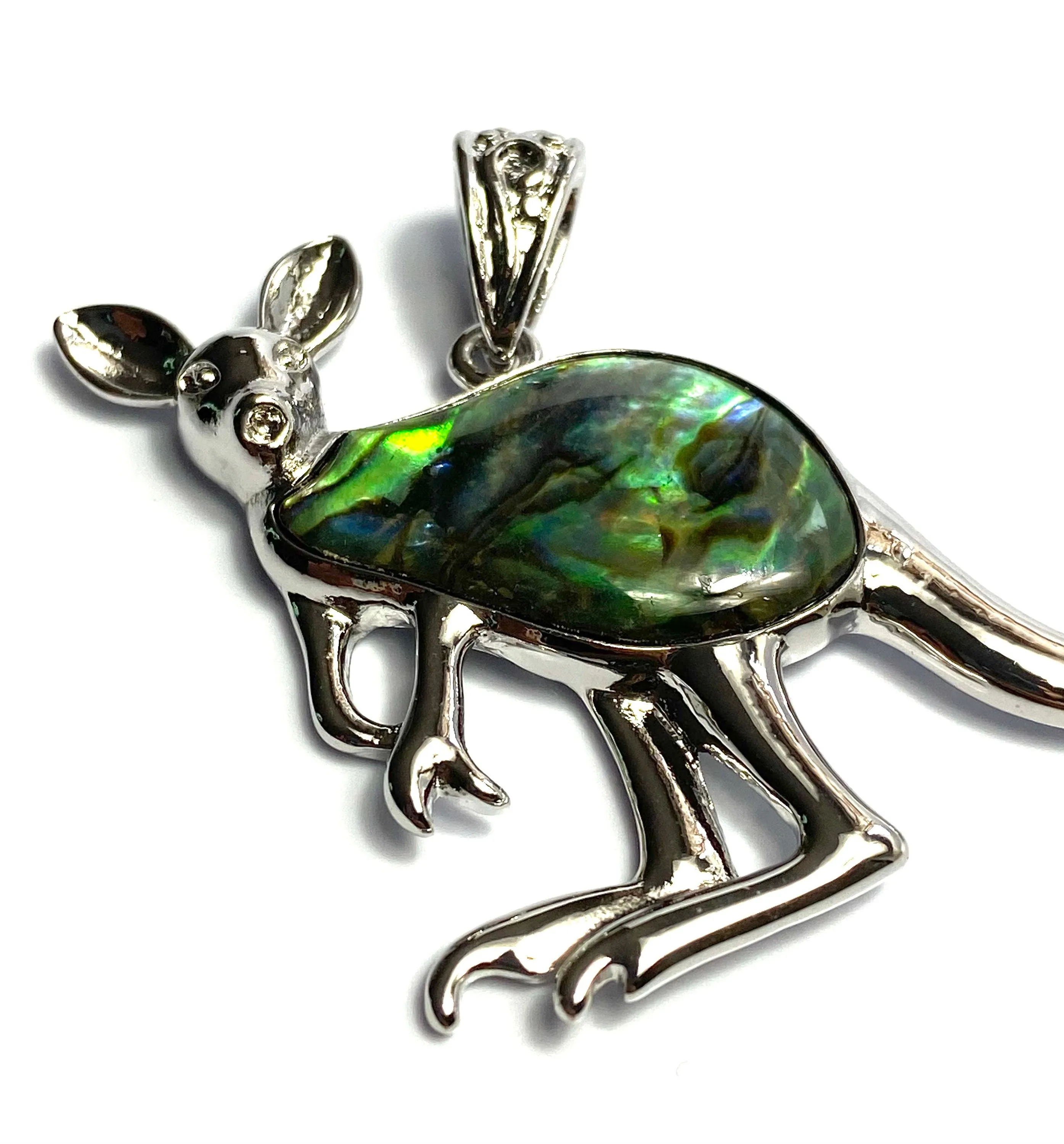 Abalone mother of pearl kangaroo pendant, SKU#M987