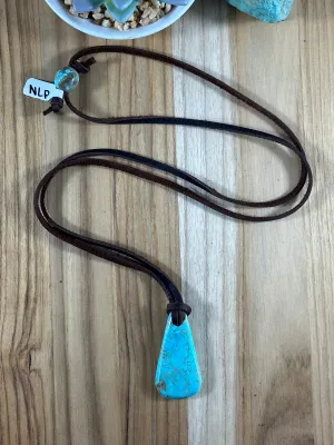 Adjustable Kingman Leather Necklace