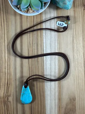 Adjustable Kingman Leather Necklace