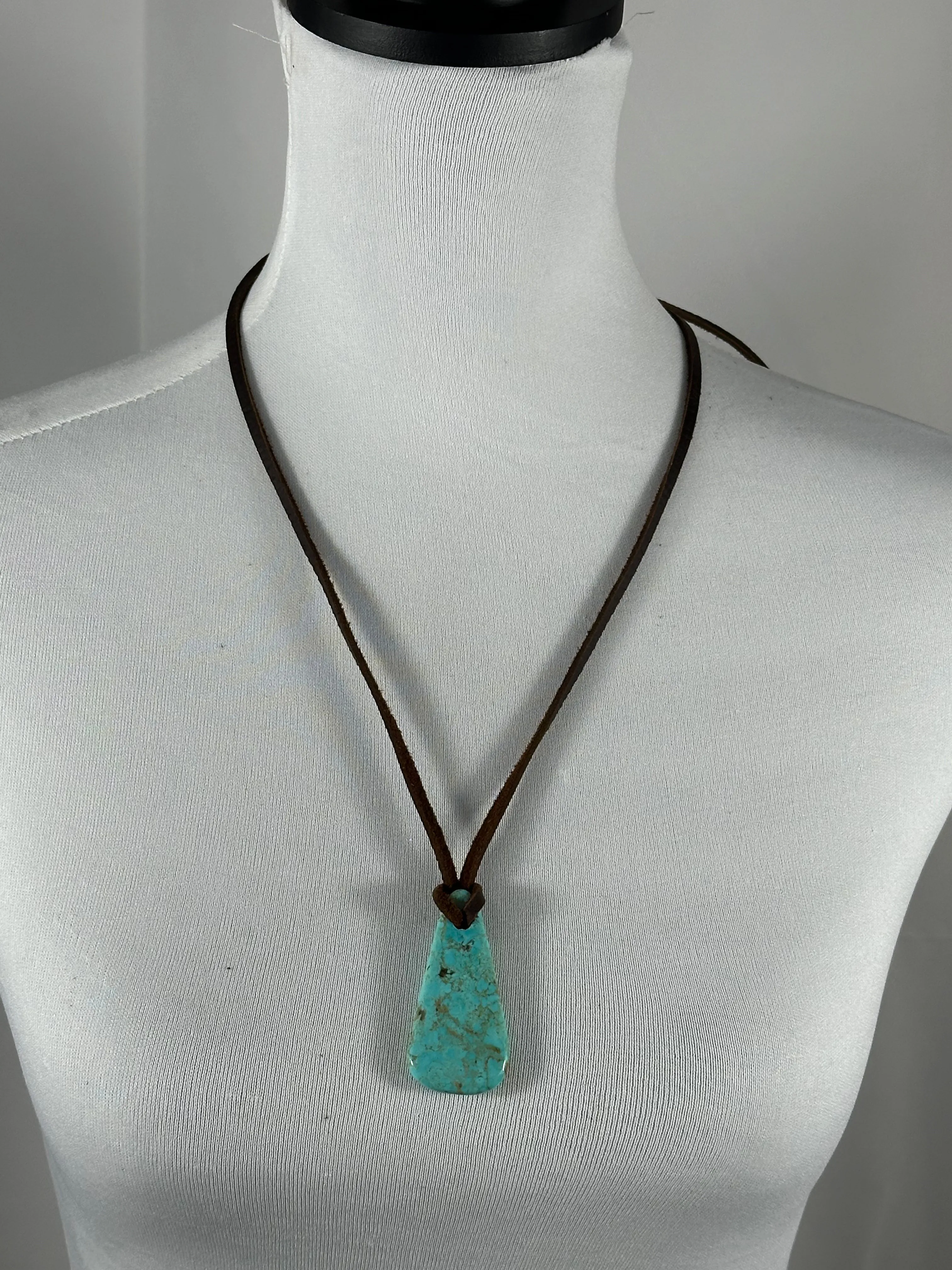 Adjustable Kingman Leather Necklace