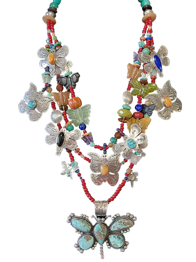 All Butterfy   Dragonfly Necklace by Kim Yubeta
