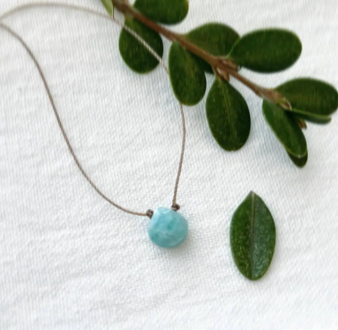 Amazonite Small Faceted Teardrop Gemstone Necklace