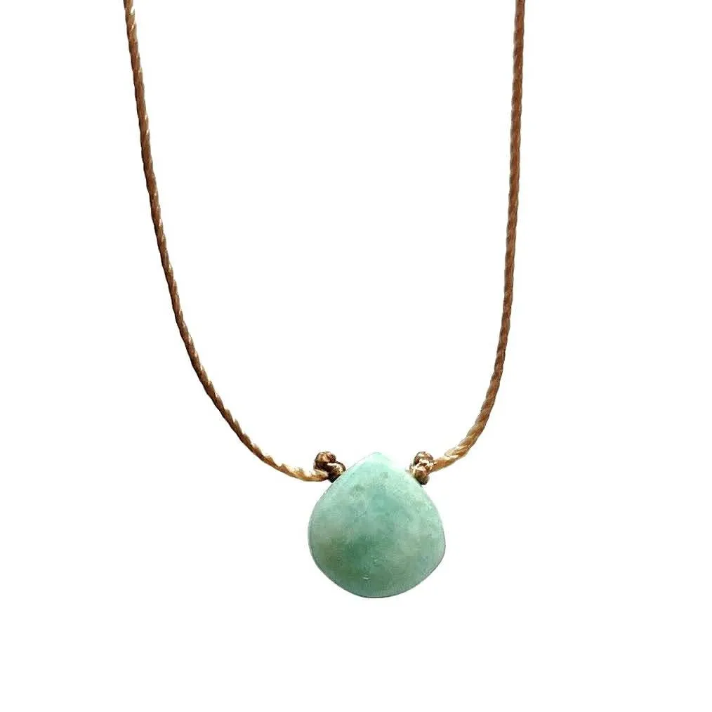 Amazonite Small Faceted Teardrop Gemstone Necklace