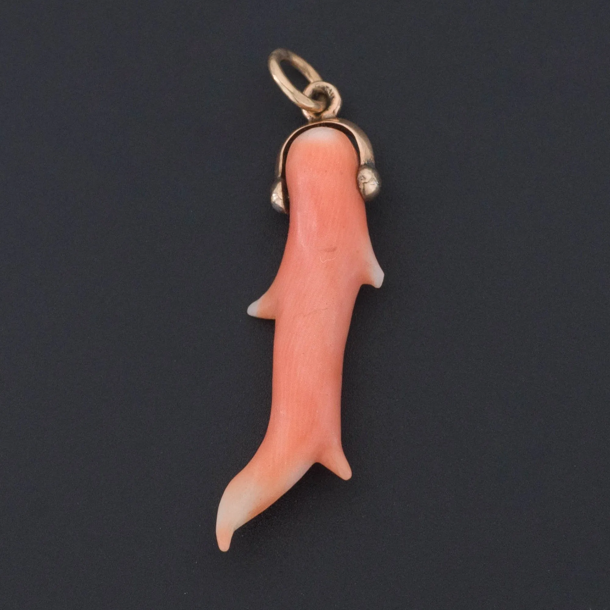 Antique Coral Charm | 14k Gold Coral Charm